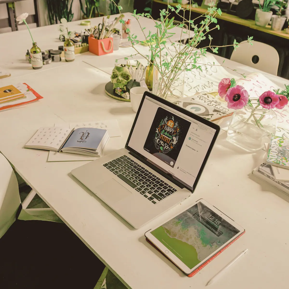 Small business owners planning and working together